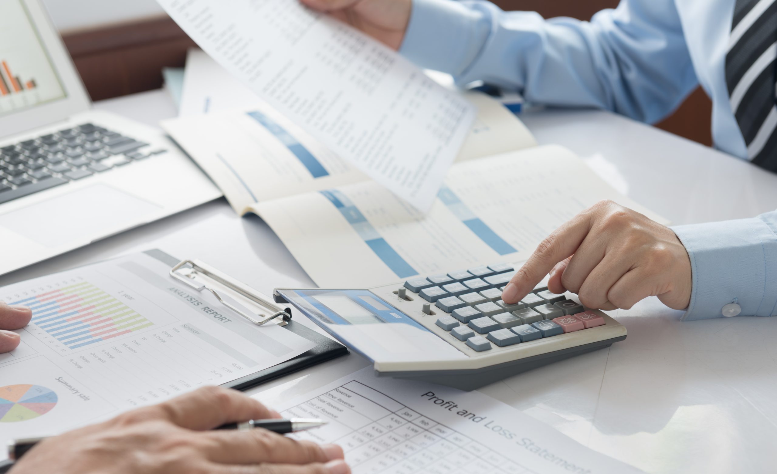 Auditor team checking in financial statement for audit internal control system. Accounting , Accountancy, Bookkeeping Concept.